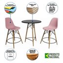 Ver imagem 4 de Mesa Bistrô Eames Eiffel Preta Com 2 Banquetas Rosas De Madeira - Cor: Preto