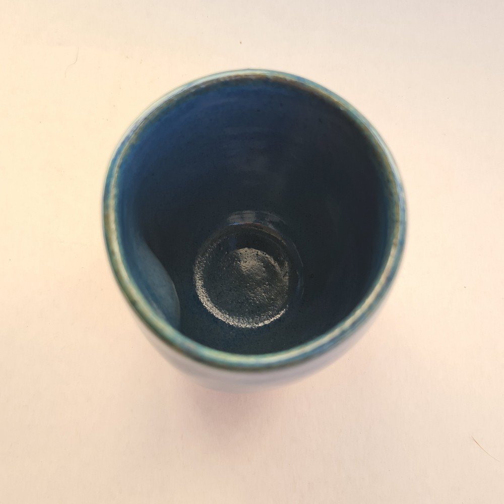 Copo de cerâmica azul 200ml para suco, água e drinks - 6