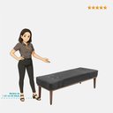 Ver imagem 4 de Calçadeira Recamier Casal King 195cm Cléo Veludo Cobre