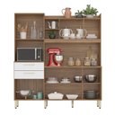 Ver imagem 3 de Kit Cozinha Compacta 6 Portas Torre Quente + Aéreo + Balcão Amêndola/ Branco