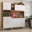 Ver imagem 2 de Kit Cozinha Compacta 6 Portas Torre Quente + Aéreo + Balcão Amêndola/ Branco