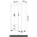 Ver imagem 4 de Guarda Roupa Infantil 89cm com 3 Portas Carruagem Rosa Z53 - Mpozenato