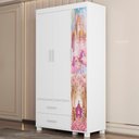 Ver imagem 2 de Guarda Roupa Infantil 89cm com 3 Portas Carruagem Rosa Z53 - Mpozenato