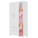 Ver imagem 1 de Guarda Roupa Infantil 89cm com 3 Portas Carruagem Rosa Z53 - Mpozenato