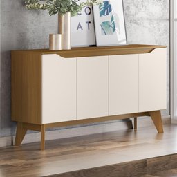 Buffet Quartzo com 4 Portas - Nature/Off White - 1