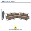 Ver imagem 4 de Sofá de Canto Modulado com Puff e Base Madeira Maciça 320CMX270CM Lisboa