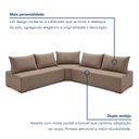 Ver imagem 6 de Sofá de Canto Modulado com Puff e Base Madeira Maciça 320CMX270CM Lisboa