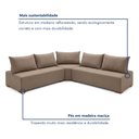 Ver mais imagens de Sofá de Canto Modulado com Puff e Base Madeira Maciça 320CMX270CM Lisboa