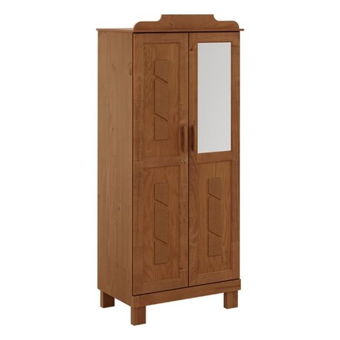 Guarda Roupa Solteiro 78cm 2 Portas Giana Castanho F07 - Mpozenato