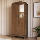 Ver imagem 2 de Guarda Roupa Solteiro 78cm 2 Portas Giana Castanho F07 - Mpozenato