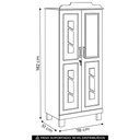 Ver imagem 4 de Guarda Roupa Solteiro 78cm 2 Portas Giana Castanho F07 - Mpozenato