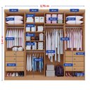 Ver imagem 3 de Guarda-Roupa Casal 100% MDF 8 Portas 8 Gavetas Imperio Ripado Cinamomo/Off White