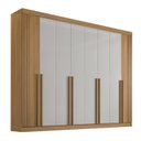 Ver imagem 4 de Guarda-Roupa Casal 100% MDF 8 Portas 8 Gavetas Imperio Ripado Cinamomo/Off White