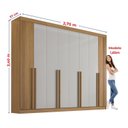 Ver imagem 5 de Guarda-Roupa Casal 100% MDF 8 Portas 8 Gavetas Imperio Ripado Cinamomo/Off White
