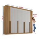 Ver imagem 6 de Guarda-Roupa Casal 100% MDF 8 Portas 8 Gavetas Imperio Ripado Cinamomo/Off White