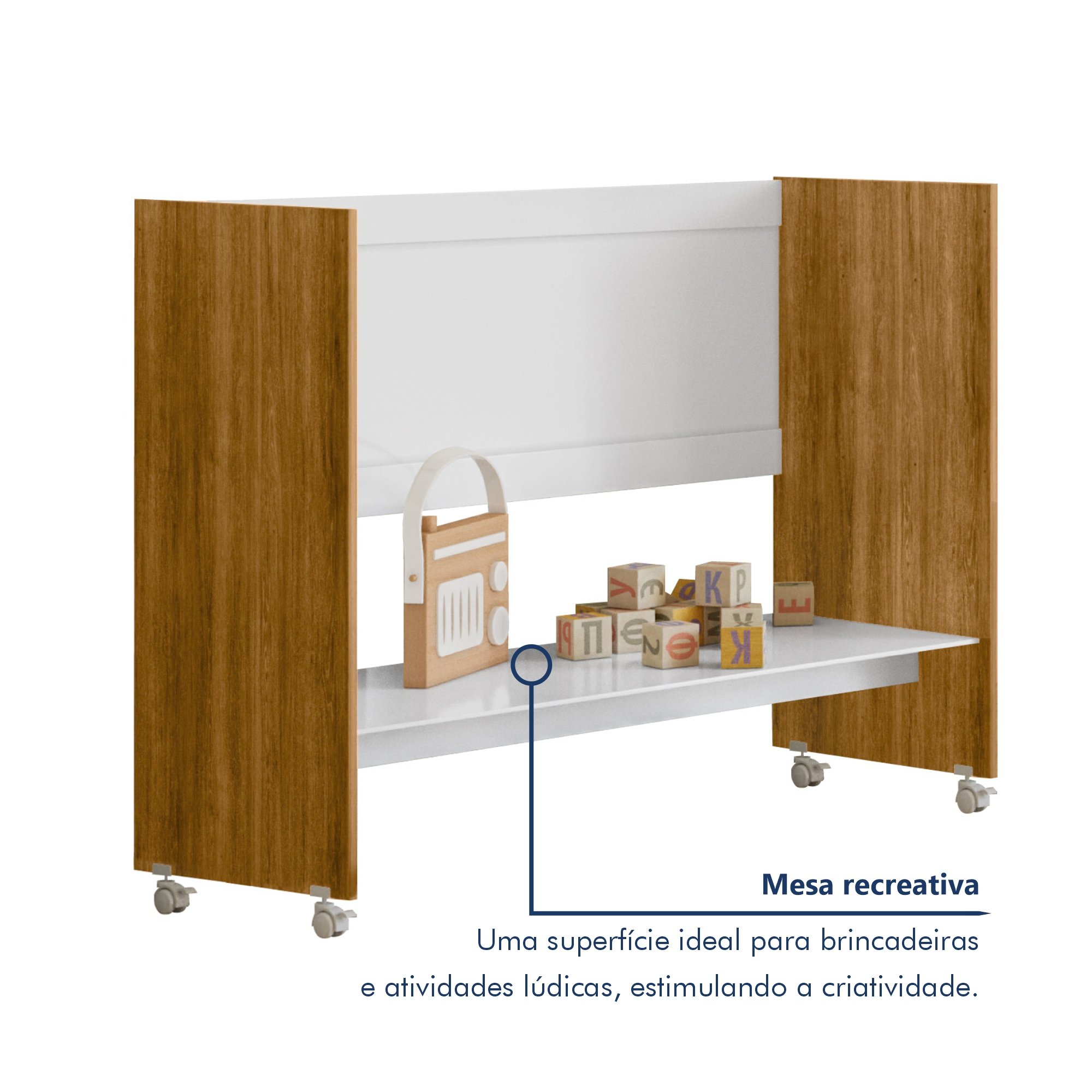 Mini Berço 100% MDF com Colchão 5 em 1 Ariel  - 11