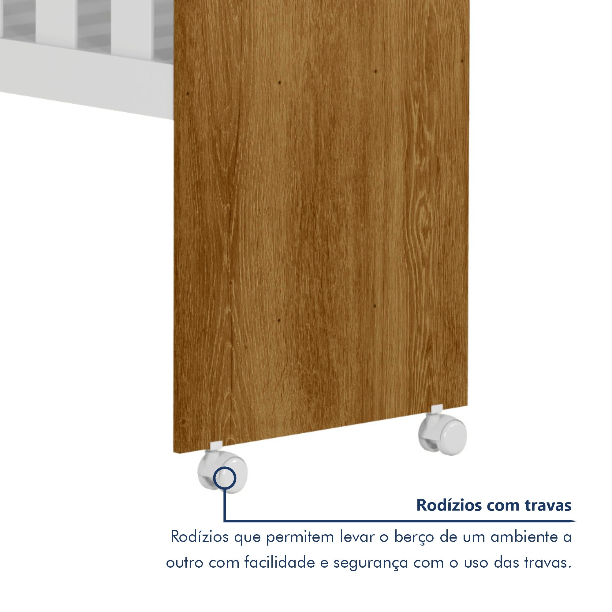 Mini Berço 100% MDF com Colchão 5 em 1 Ariel  - 6