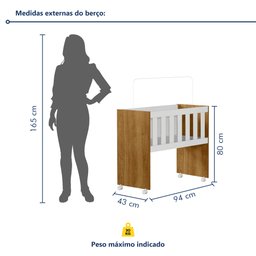 Mini Berço 100% MDF com Colchão 5 em 1 Ariel  - 7