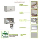 Ver imagem 5 de Armário de Lavanderia Aéreo com Varal de Roupas Crart-ARM007 1 Porta 1 Prateleira MDP 69cm Bege