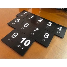Kit 10 Placas Braile Ps do 10° Andar Elevador Preto - 3