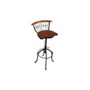 Ver imagem 3 de Banqueta Bistrô Regulável Ferro e Madeira 80cm Altura