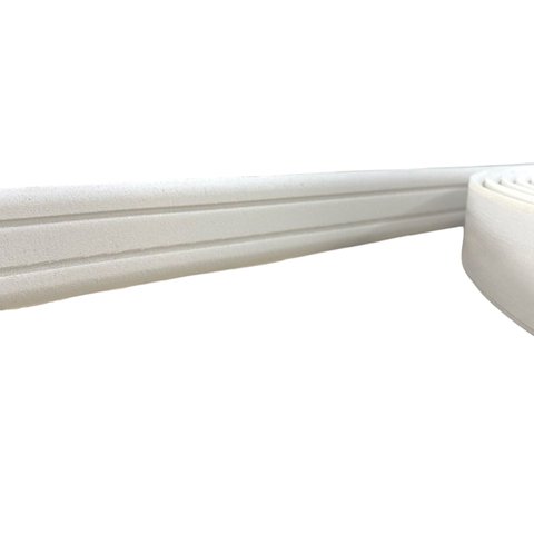 Boiserie Moldura Roda Meio de Eva Adesivo e Flexível *orion 2,5cmx 5mm 10 Metros* Branco