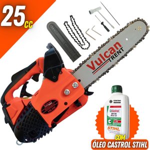 Moto Serra Vulcan VSL250 25cc Ideal Para Corte de Galhos e Lenha + Óleo 2T Castrol Stihl