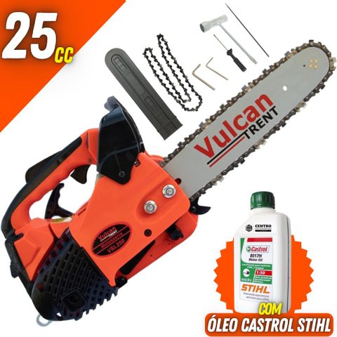 Moto Serra Vulcan VSL250 25cc Ideal Para Corte de Galhos e Lenha + Óleo 2T Castrol Stihl