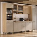 Ver imagem 1 de Cozinha Completa 100 Mdf 6 Peças com Tampo e Espaço Forno e Micro-ondas 310cm Duna Luciane Móveis