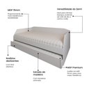 Ver imagem 2 de Sofá Cama Solteiro Duo com Cama Auxiliar em MDF Reforçado 15mm Branco