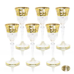 Conjunto de 6 Taças de Licor Cristal com Detalhes Dourados - 1