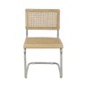 Cadeira de Jantar Cesca com Base Inox Assento Encosto em Palha Trançada para Sala Área Gourmet - 2