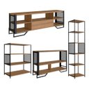 Ver imagem 4 de Conjunto Sala de Estar 4pçs Estilo Industrial Mel P1017 P1021 P1023 P1024