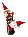 Ver imagem 1 de Enfeite Decoração de Natal Papai Noel e Elfo na Escada 50cm