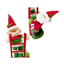 Ver imagem 2 de Enfeite Decoração de Natal Papai Noel e Elfo na Escada 50cm