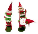 Ver imagem 3 de Enfeite Decoração de Natal Papai Noel e Elfo na Escada 50cm