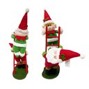 Ver imagem 3 de Enfeite Decoração de Natal Papai Noel e Elfo na Escada 50cm