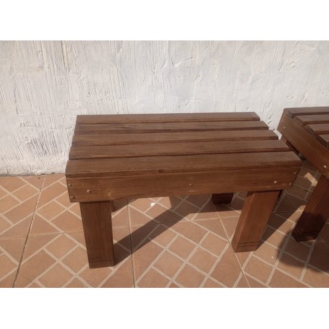 Banco Madeira de Eucalipto Tam. 35 cm Largura por 45 cm Altura por 70 Comprimento(Foto Ilustrativa)