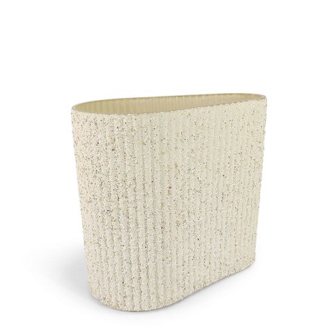 Vaso de Vidro com Textura de Areia Decorativo 19x20cm