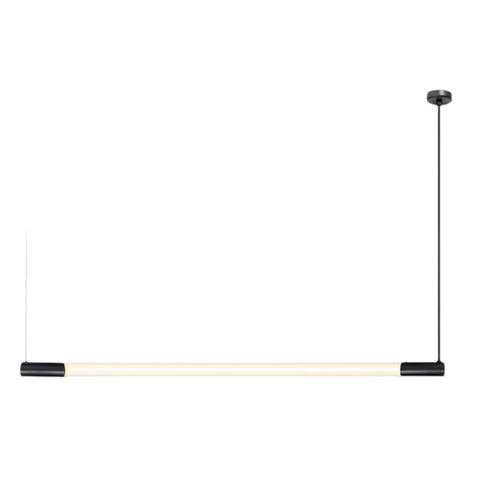 PENDENTE MINIMALISTA SLIM TUBULAR PRETO 150X60X5CM PT ALL LUX