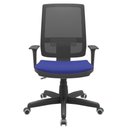Ver imagem 2 de Cadeira Presidente Brizza Tela Ergonômica Para Escritório Regulagem Altura Back System NR17 Azul