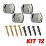 Kit 12 Botão Francês Suporte ABS P/ Espelho + Bucha Parafuso - 2
