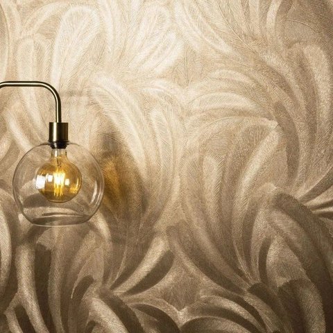 Papel de Parede Bavária Folhas Dourado Bv10476-30