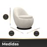 Poltrona Giratória para Sala Orgânica Confortável e Reforçada Bouclé - 6