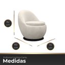 Ver imagem 6 de Poltrona Giratória para Sala Orgânica Confortável e Reforçada Bouclé