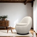 Ver imagem 2 de Poltrona Giratória para Sala Orgânica Confortável e Reforçada Bouclé