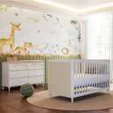 Ver imagem 2 de Kit Quarto Infantil Rattan - Berço Americano + Cômoda 6 Gavetas + Guarda-roupa Rattan com 3 Portas e