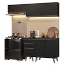 Ver imagem 2 de Armário de Cozinha Compacta 200 Cm Preto Nice Madesa 06 Preto