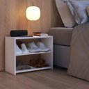 Ver imagem 3 de Sapateira Arara Dupla Estante 2 Prateleiras 50cm Madeira Branco