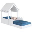 Ver imagem 2 de Cama Solteiro Infantil Montessoriana Casinha Nana Branco C06 - Mpozenato